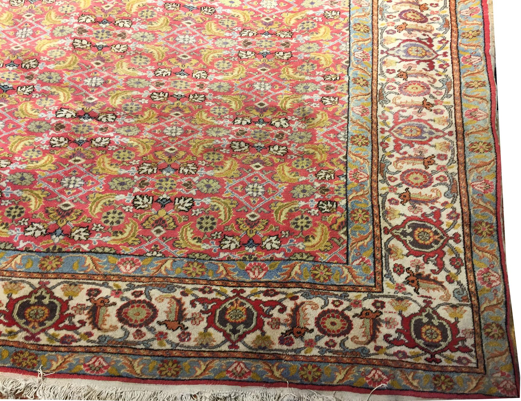 Oushak Antique Turkish Sivas Rug Carpet  7'9 x 11'6 For Sale