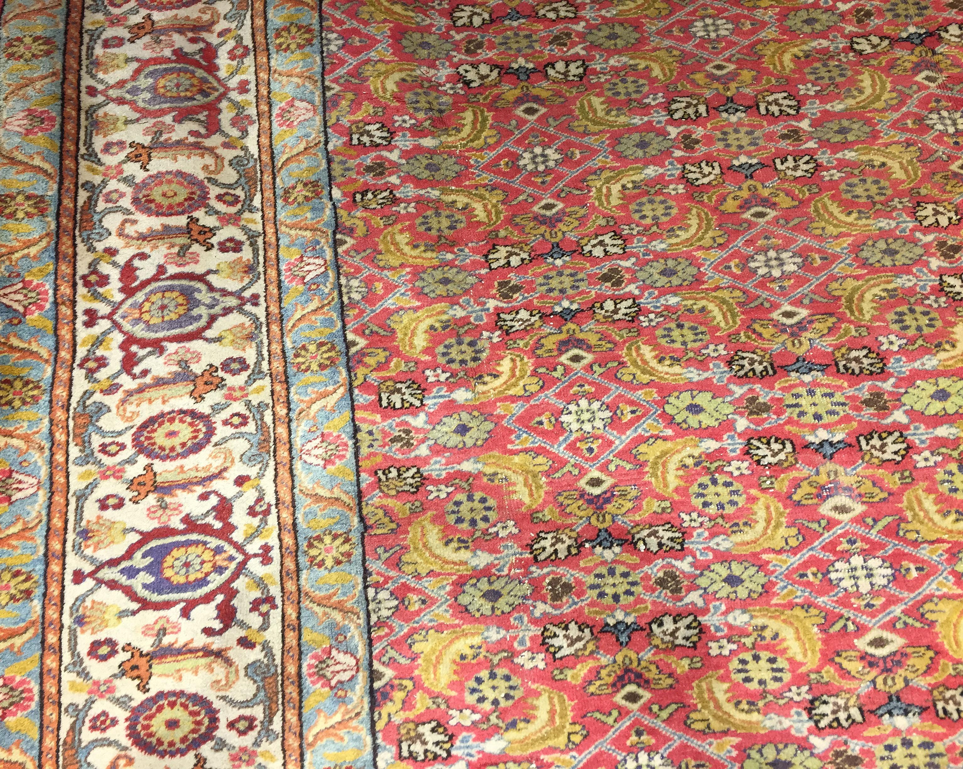 Hand-Woven Antique Turkish Sivas Rug Carpet  7'9 x 11'6 For Sale