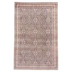 Tapis turc ancien Sivas, terrain entièrement en ardoise et aubergine, vers les années 1930