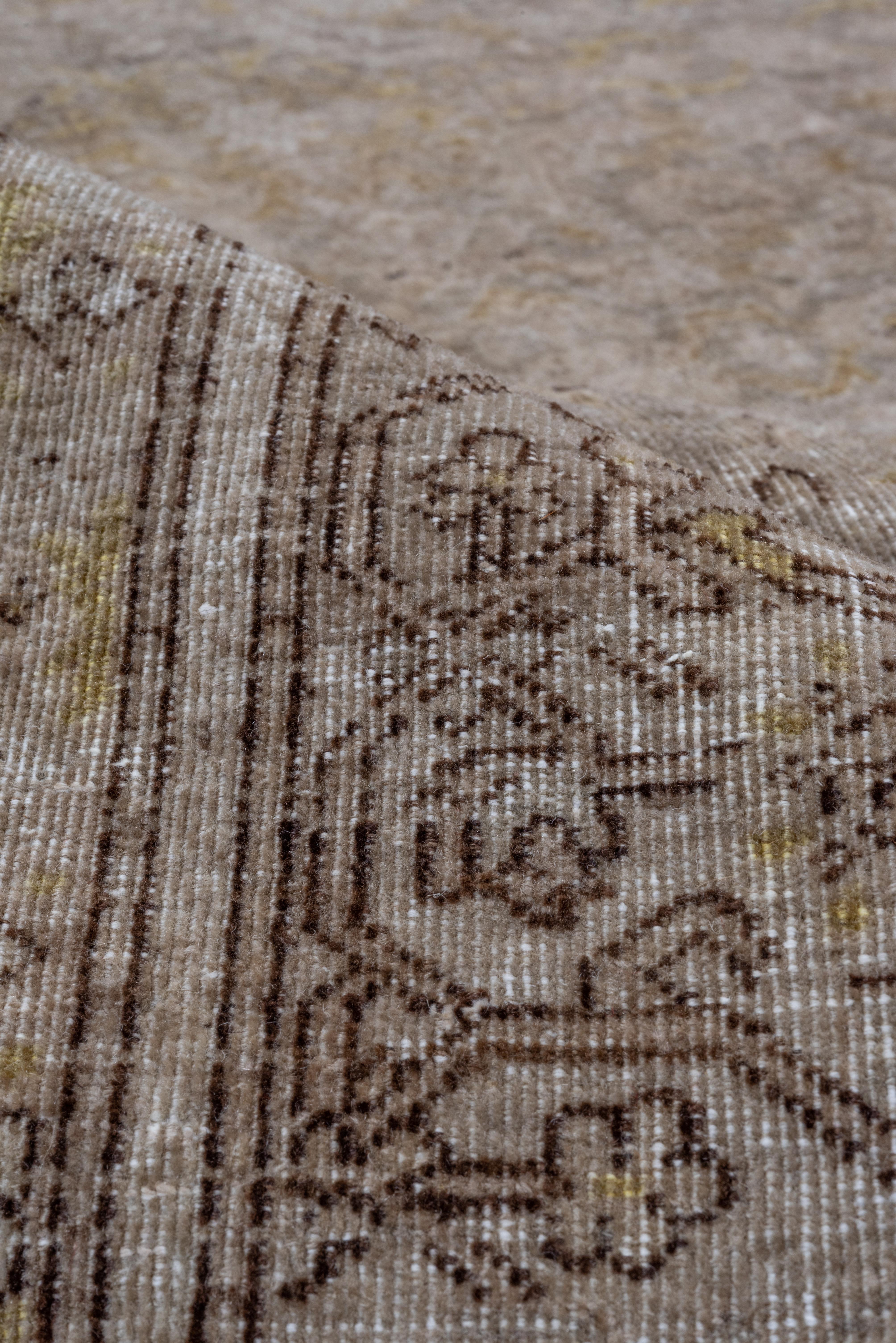 Tribal Antique Turkish Sivas Rug, Herati Design, Light Brown Field with Gold Tones