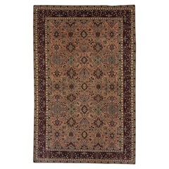 Antique Turkish Sivas Rug, Peach Pink Field, Allover Field, Great Colors