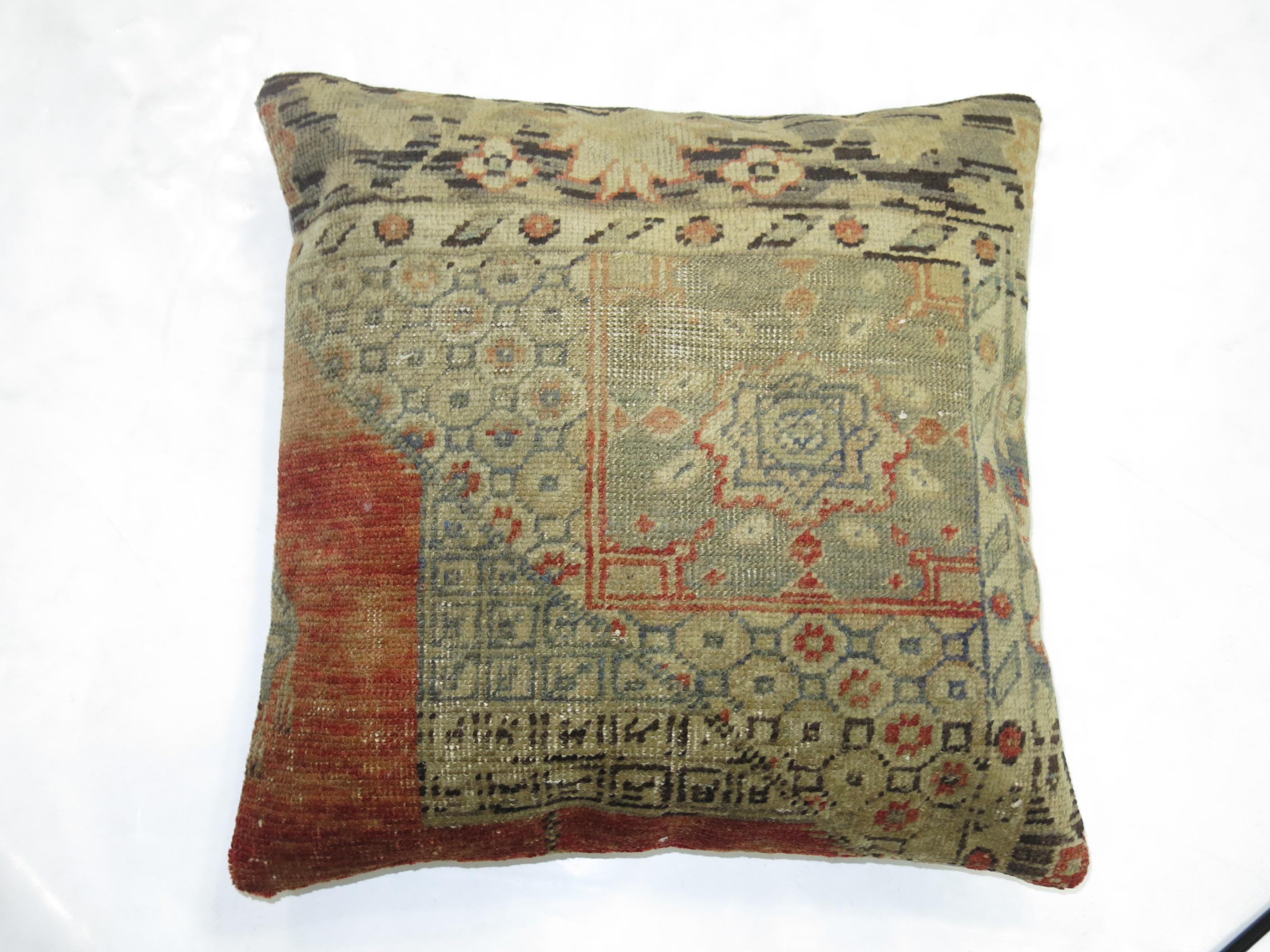 Oushak Antique Turkish Sivas Rug Pillow For Sale