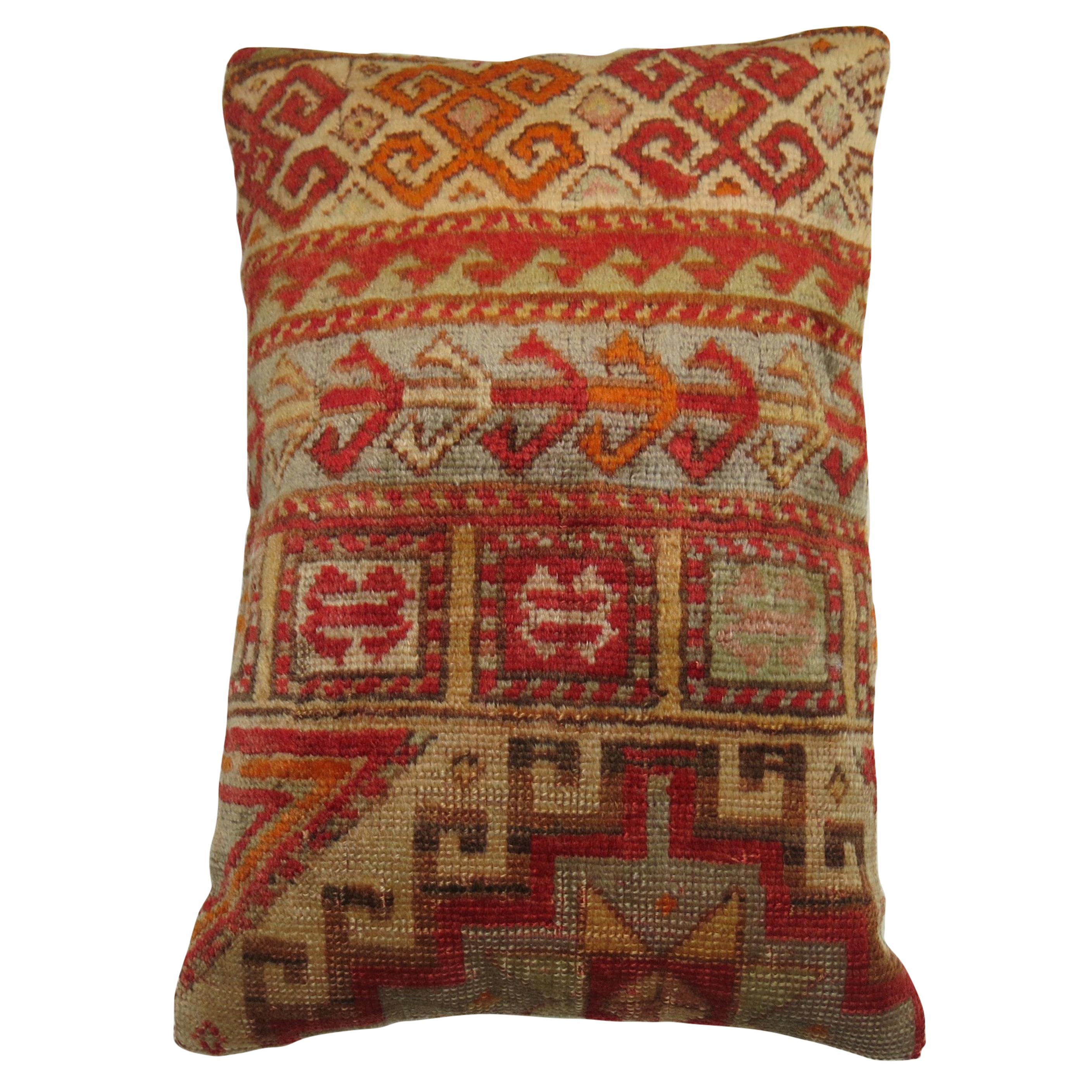 Antique Turkish Sivas Rug Pillow