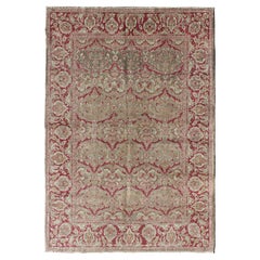 Antique Turkish Sivas Rug With All-Over Arabesque Design  5' x 7'7''
