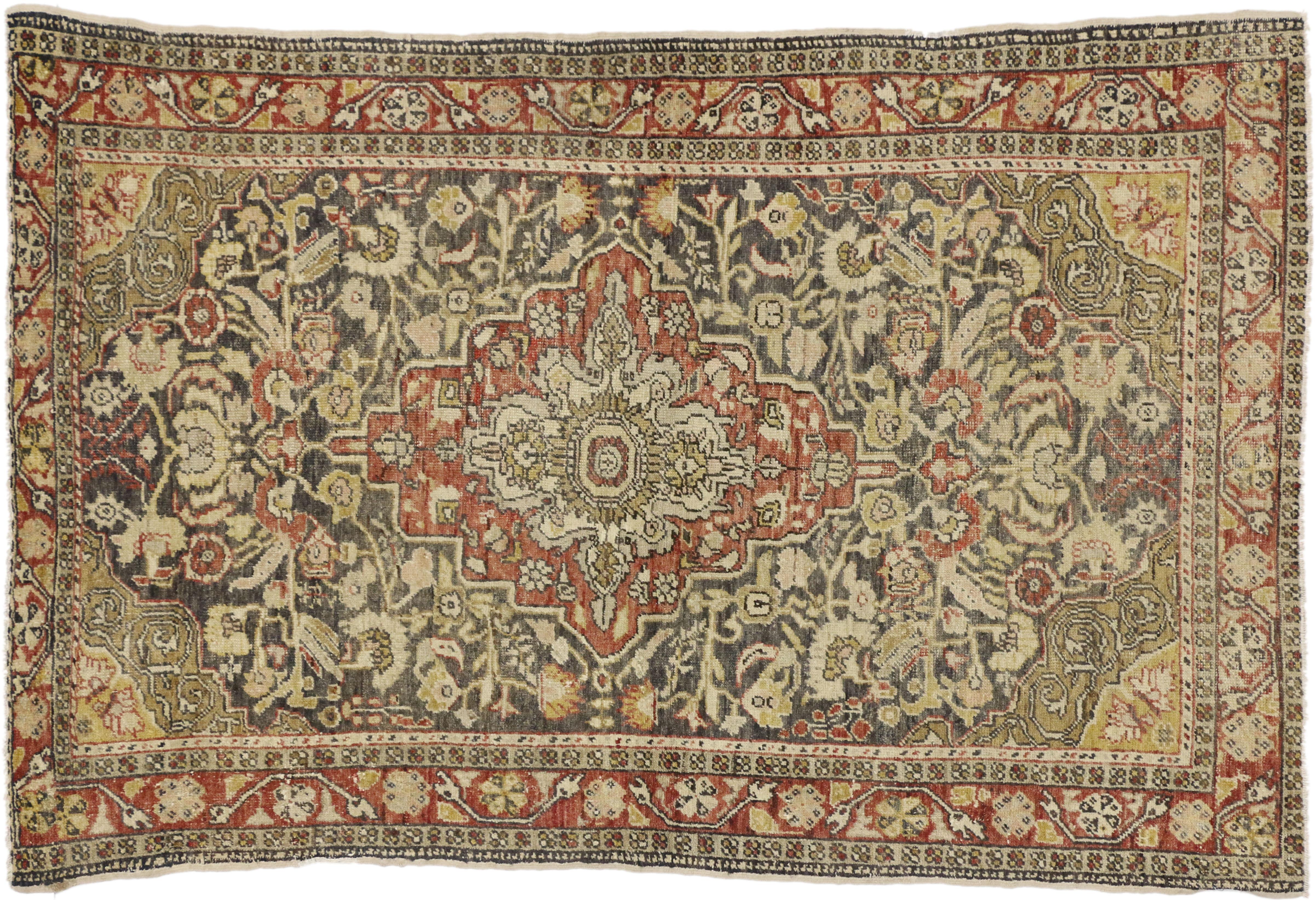 20th Century Antique Turkish Sivas Rug, Rustic Charm Meets Traditional Sensibility For Sale