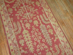 Antique Turkish Oushak Runner with Tree Design