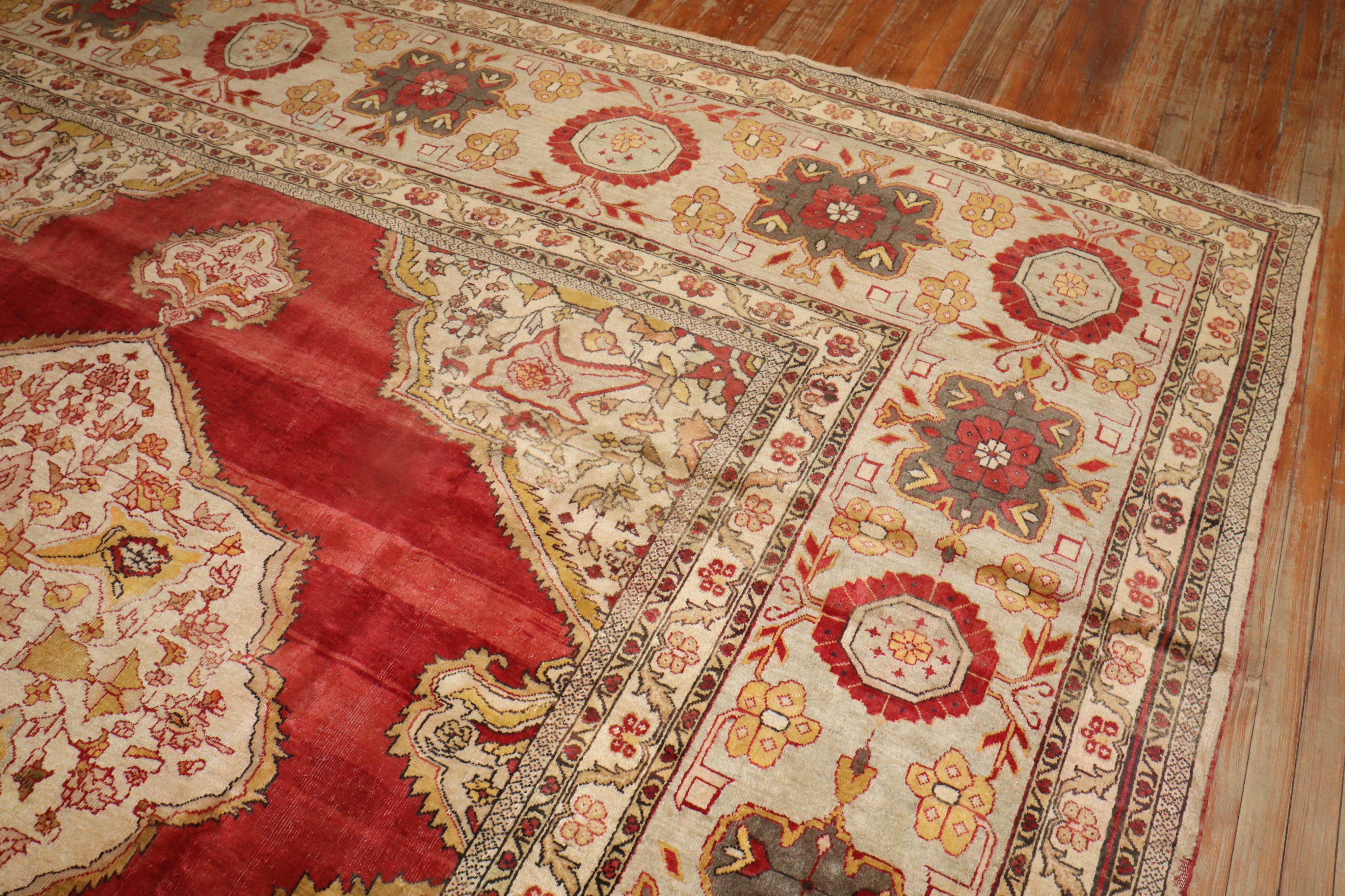 Antique Turkish Sivas Square Rug For Sale 3