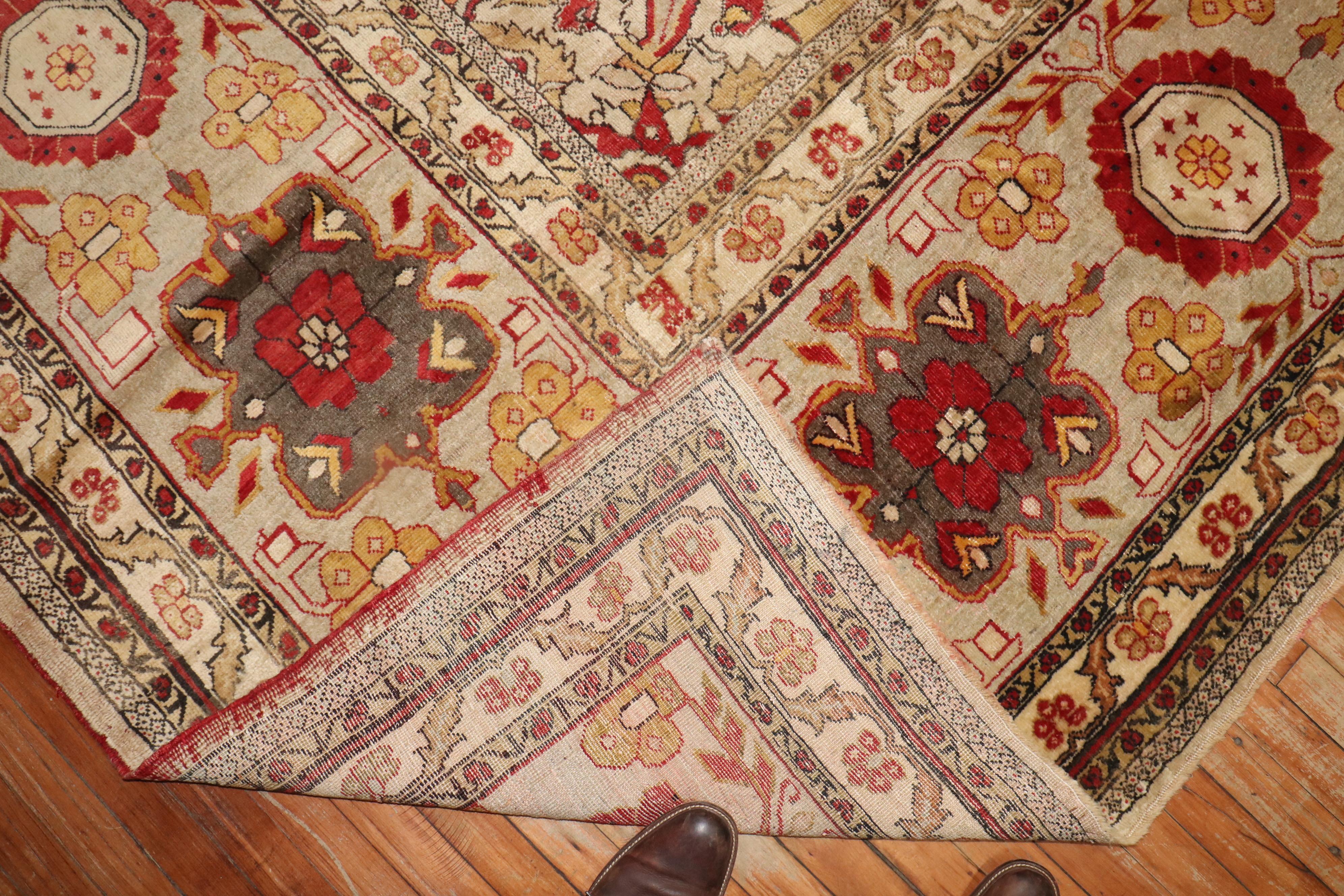 Antique Turkish Sivas Square Rug For Sale 1