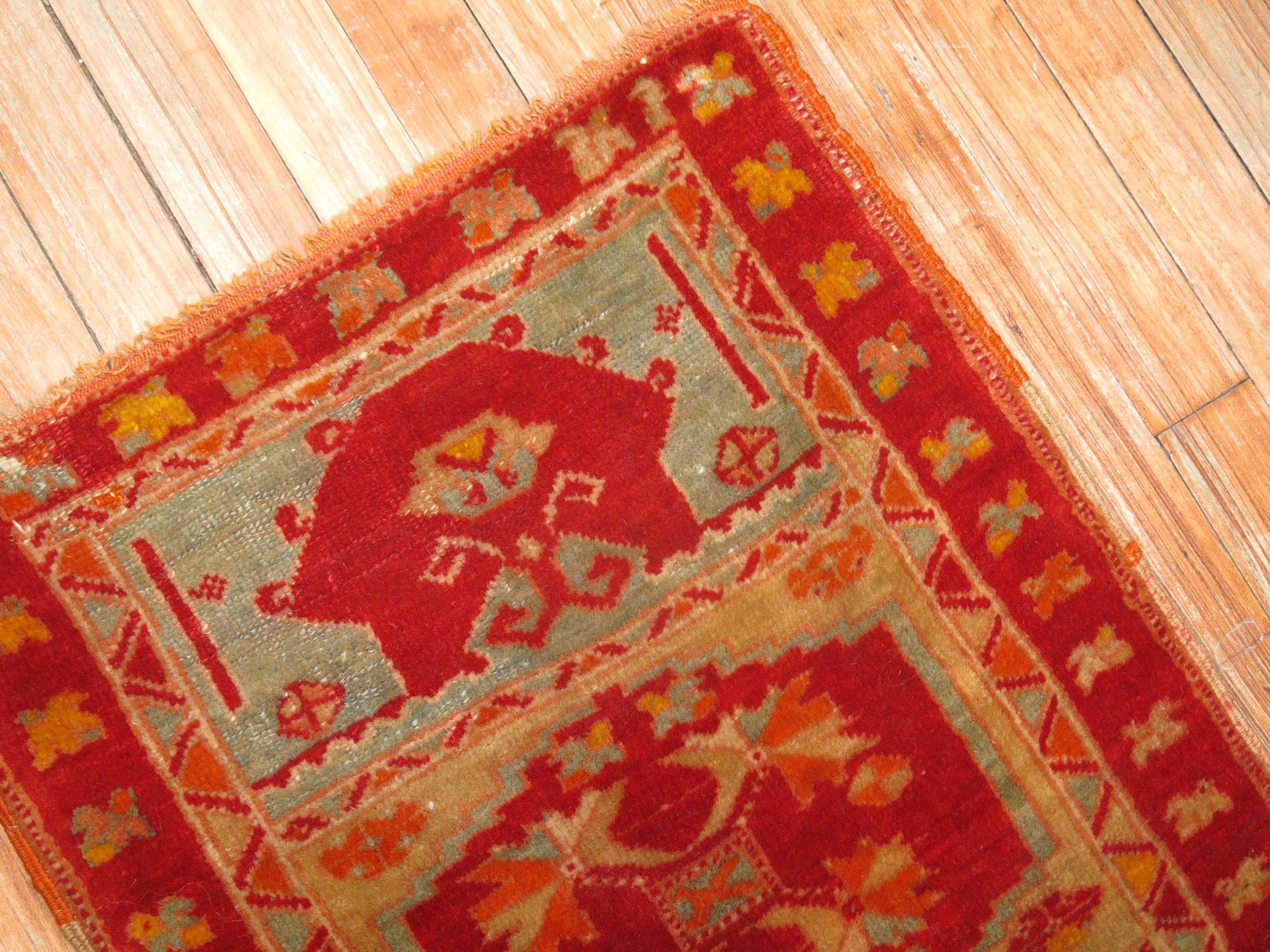Wool Bright Antique Turkish Sivas Yastik Rug