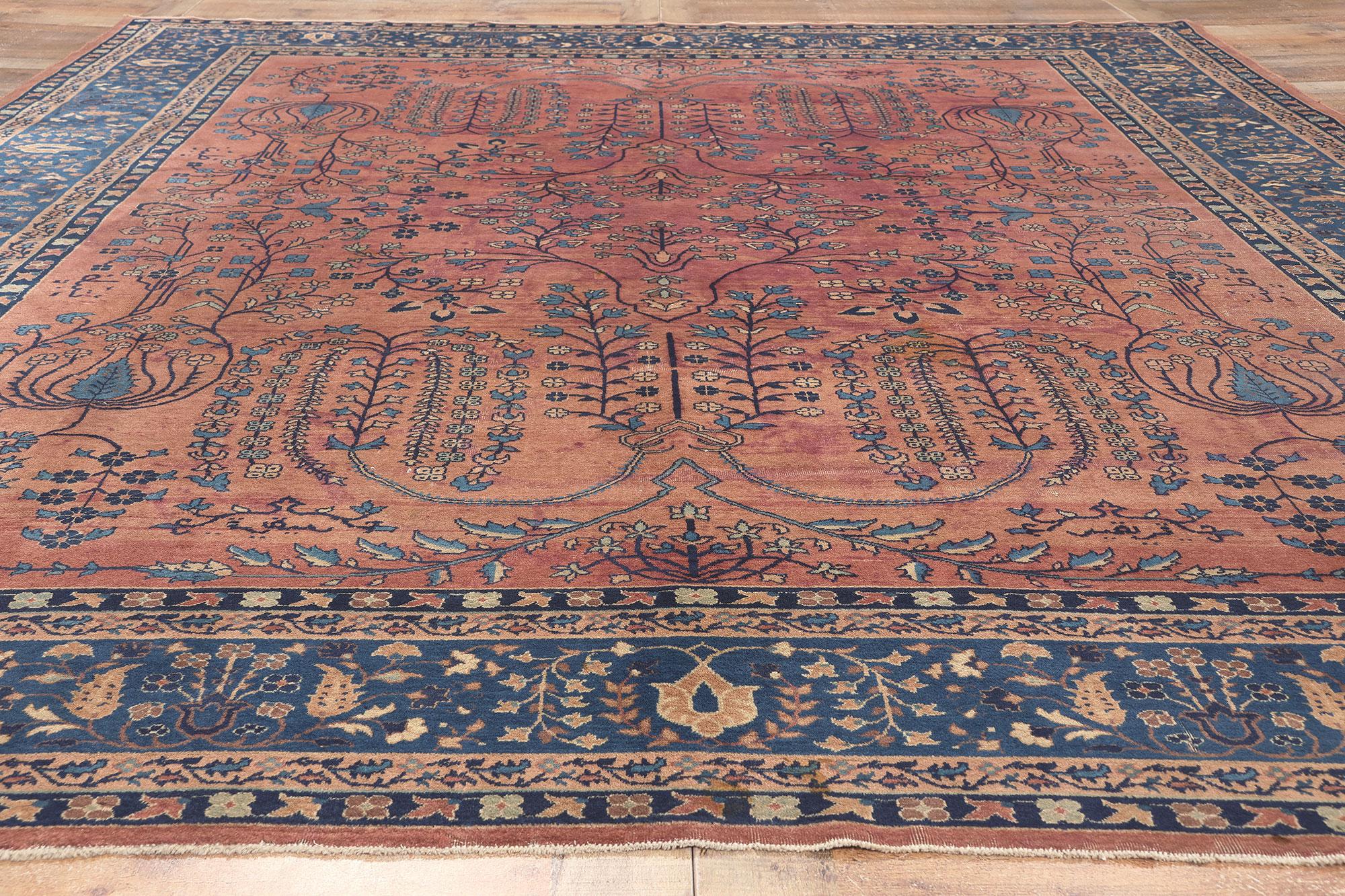 Wool Antique Turkish Sparta Area Rug, Georgian Style Meets Relaxed Refinement For Sale