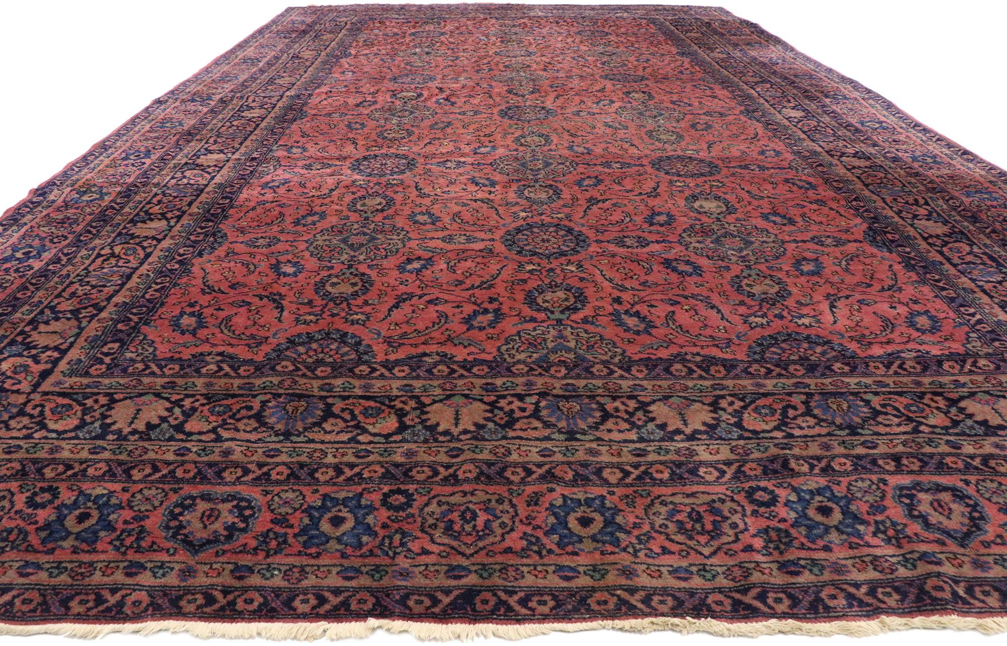 Hand-Knotted Antique Turkish Sparta Palace Size Rug with Luxe Regency Venetian Style