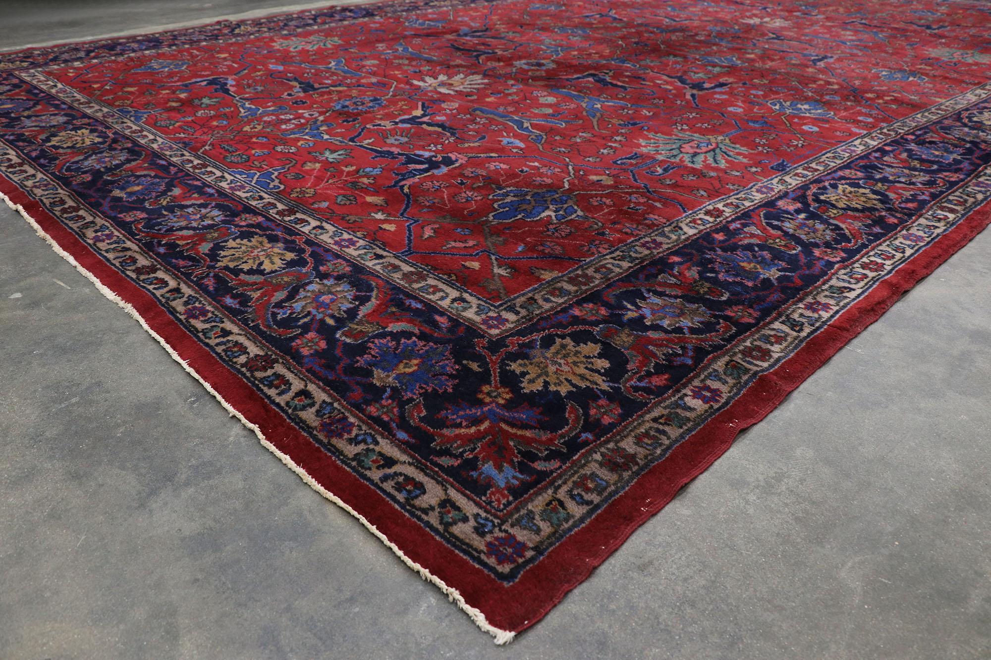 Wool Antique Turkish Sparta Palace Size Rug with Luxe Victorian Baroque Style For Sale