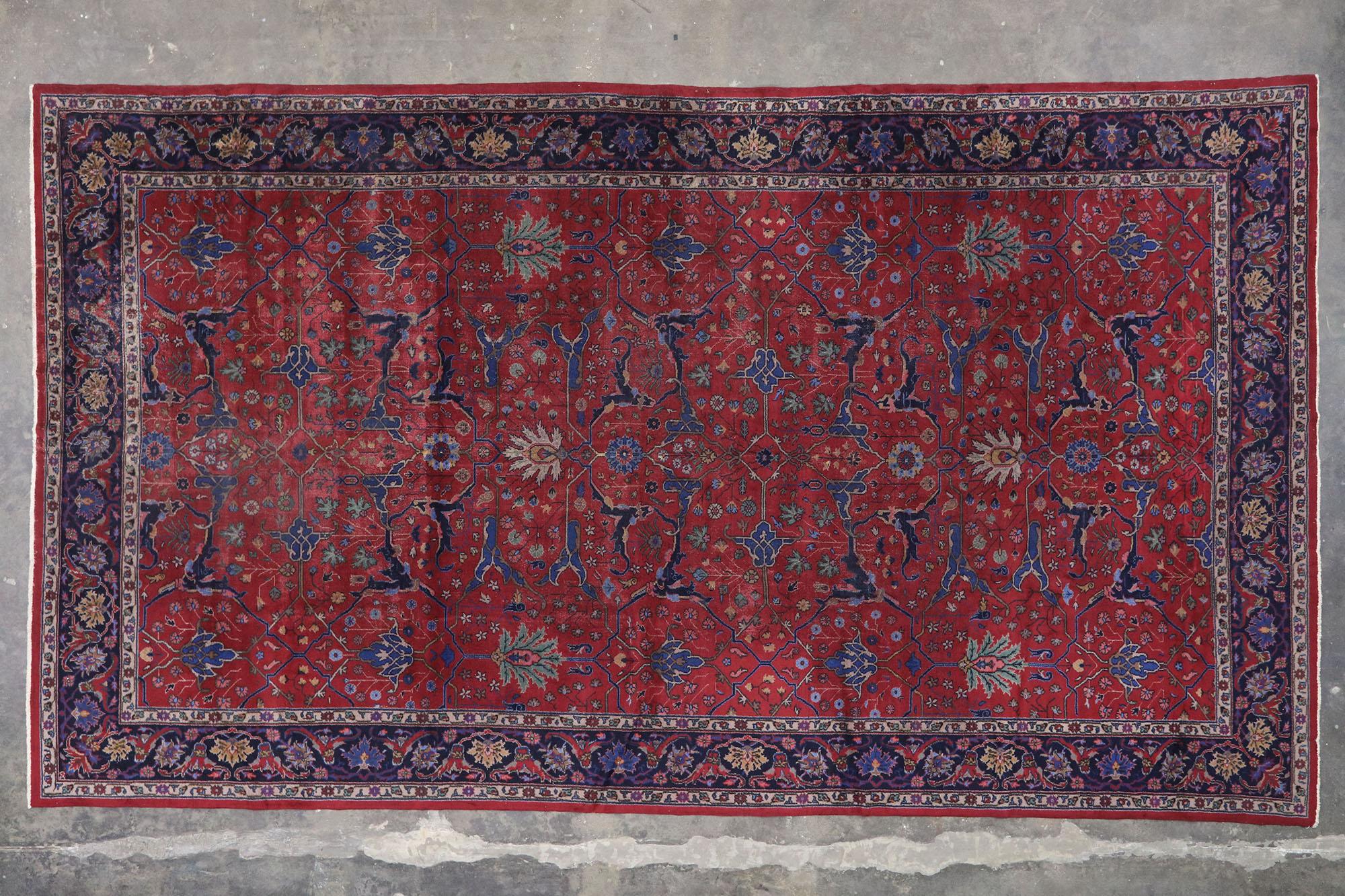 Antiker türkischer Sparta-Teppich in Palastgröße mit luxuriösem viktorianischem Barockstil im Angebot 1