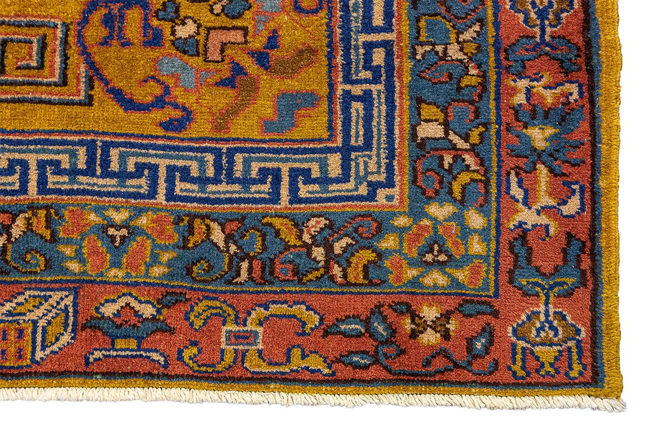 Antique Turkish Sparta Rug Goldish Field Color For Sale 1