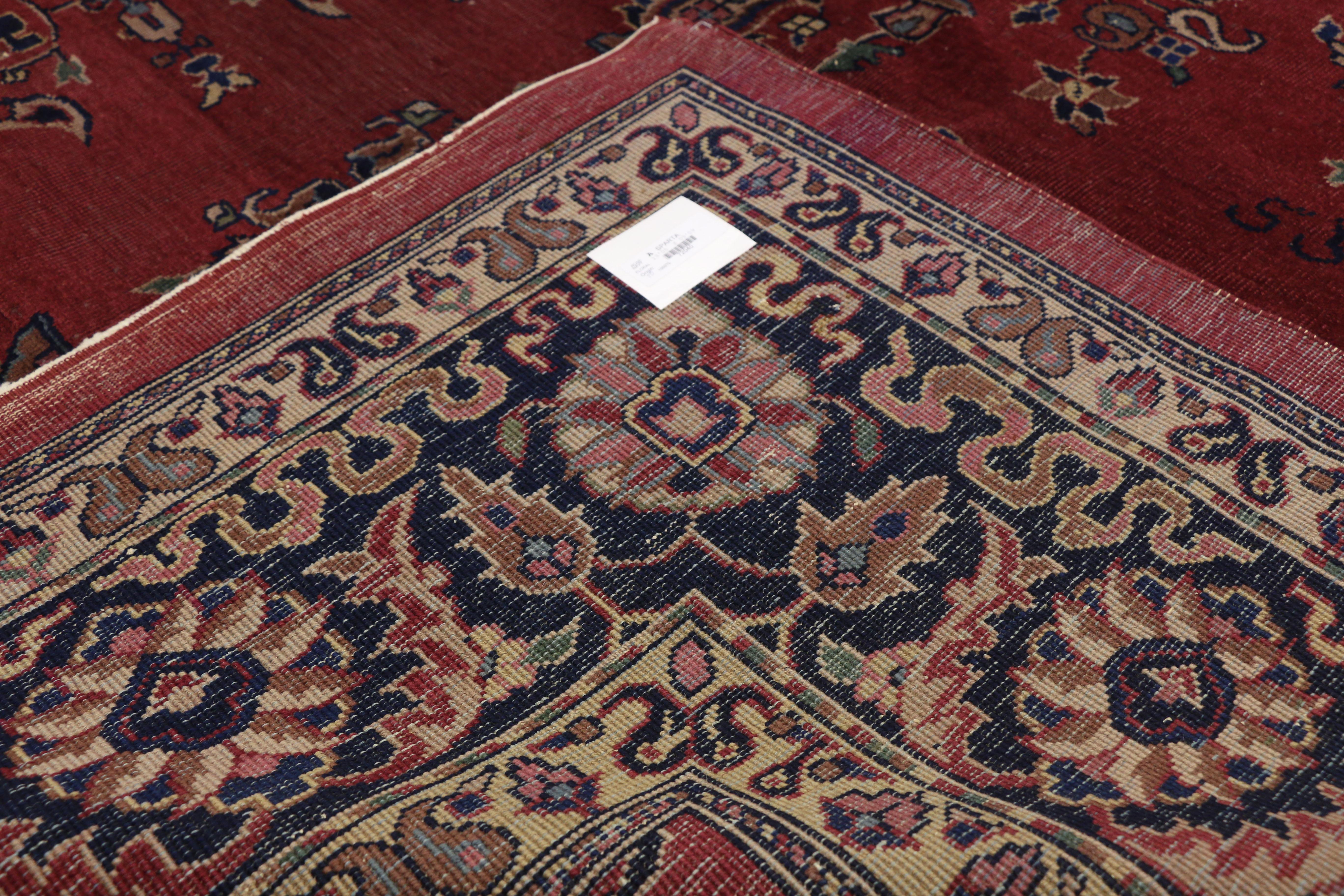 Hand-Knotted Antique Turkish Sparta Rug with Regency Victorian Style For Sale