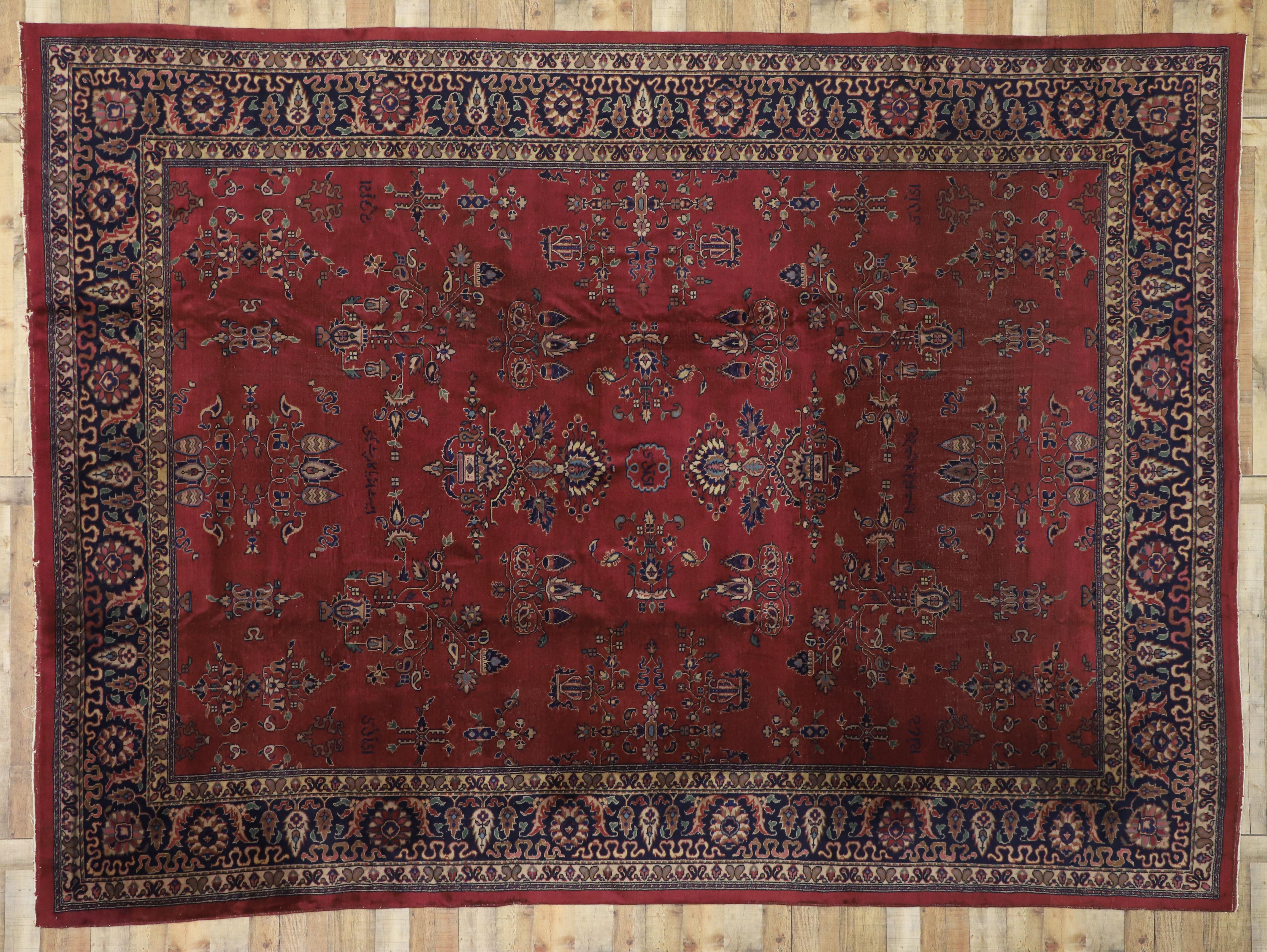 Wool Antique Turkish Sparta Rug with Regency Victorian Style For Sale