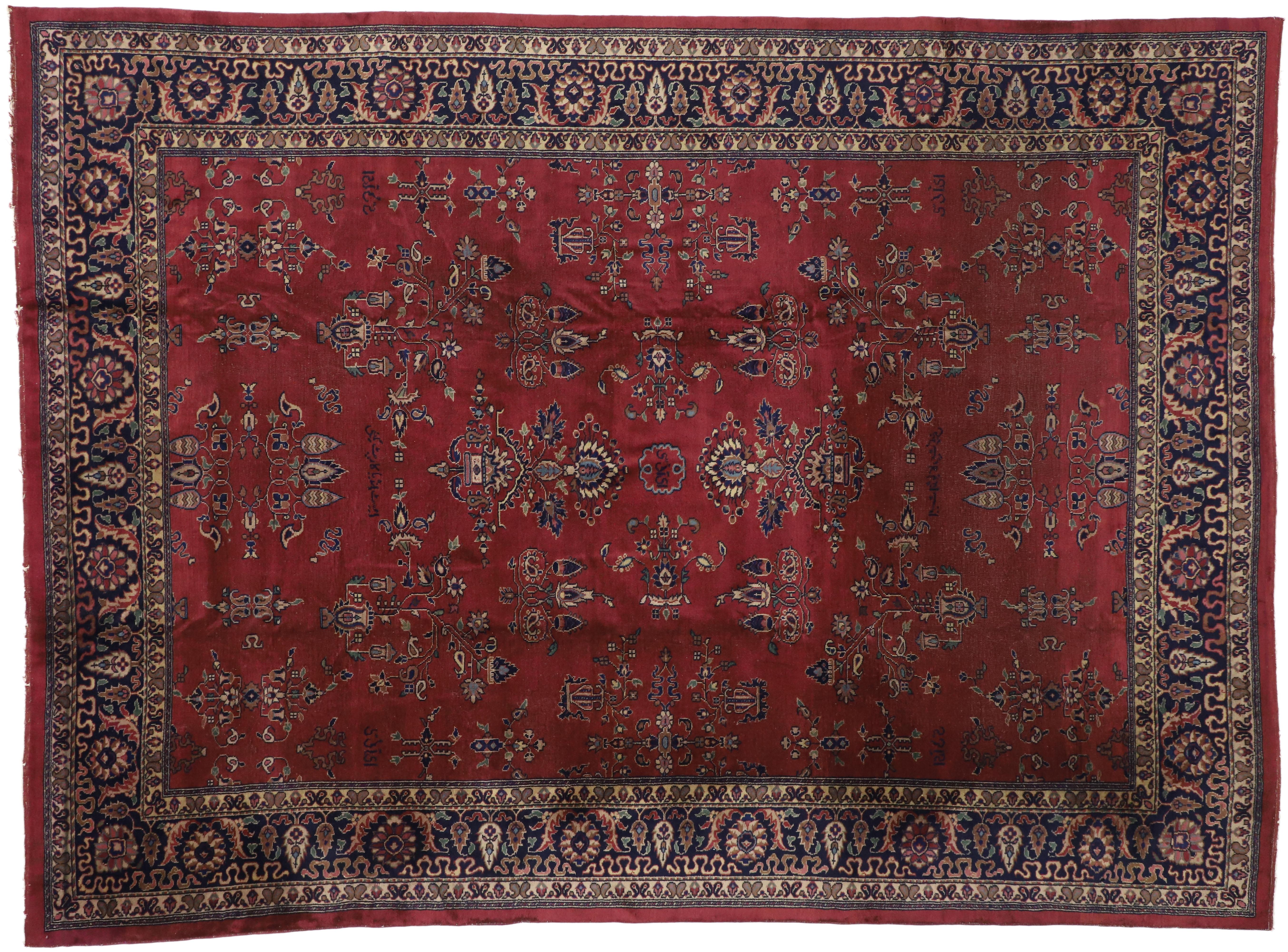 Antiker türkischer Sparta-Teppich im viktorianischen Regency-Stil im Angebot 1