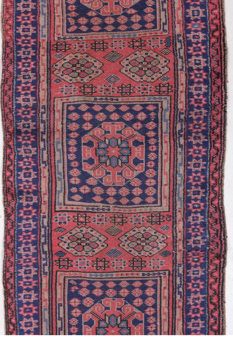 Antique Turkish Sparta Short and Narrow Pink Rose Geometric Runner Rug 

It measures 2.4 x 8.8 ft in great condition.

Complimentary shipping in the Continental US!
   