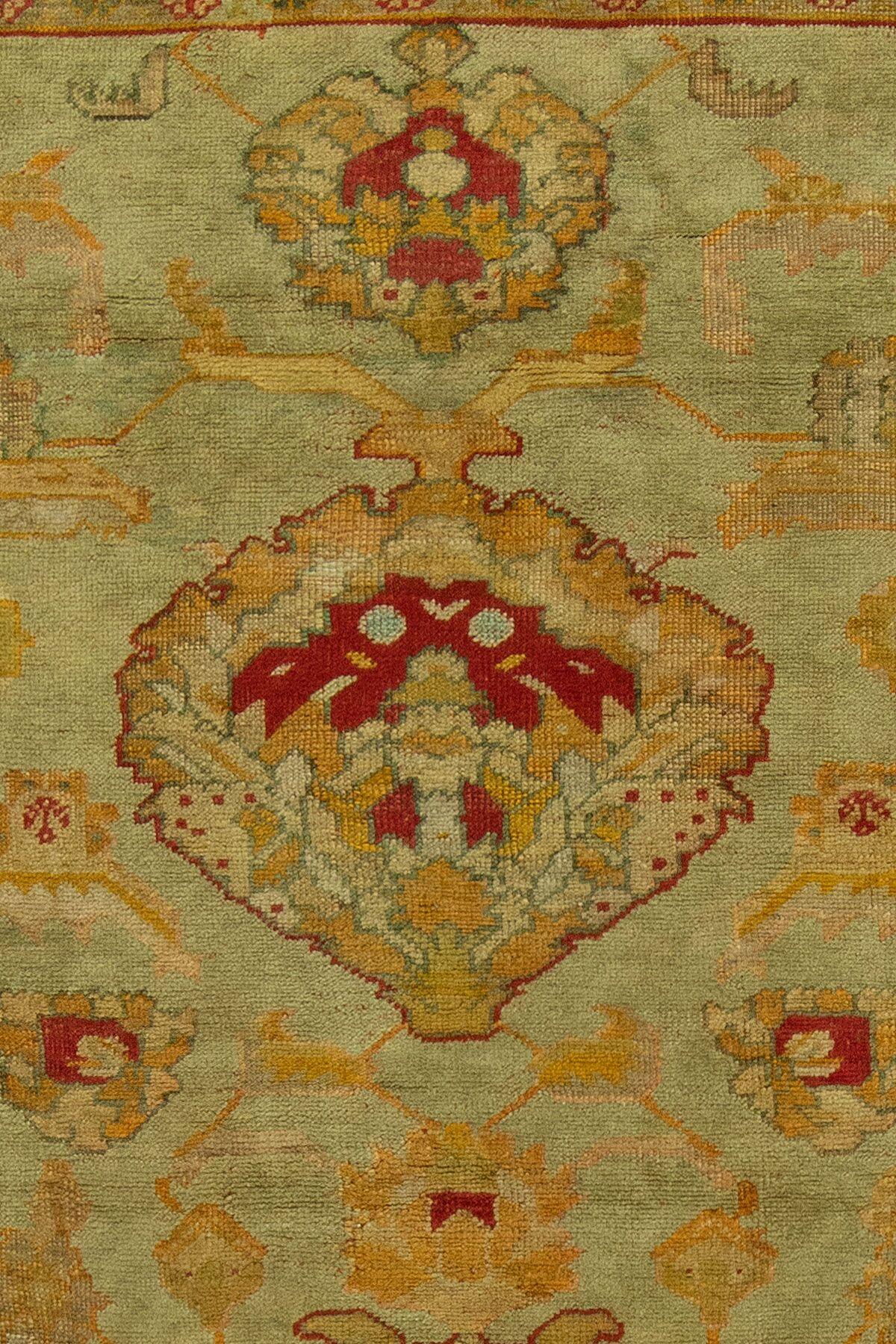 Antique Turkish Square Oushak Rug In Good Condition In New York, NY