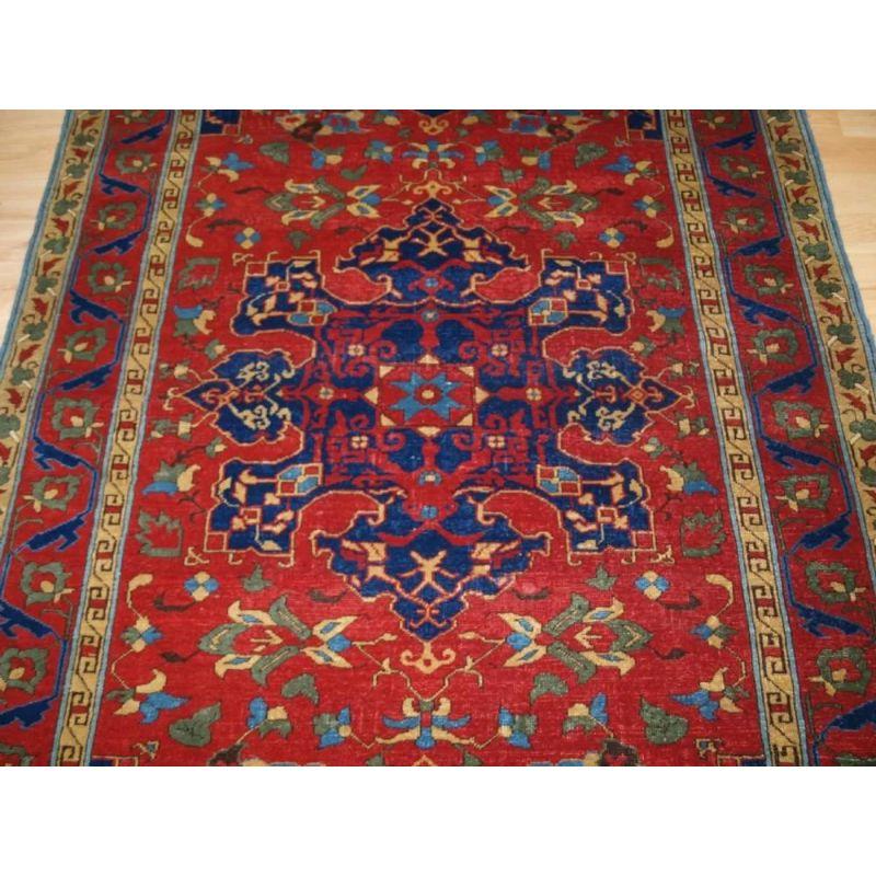 20th Century Antique Turkish Star Ushak Design Rug For Sale