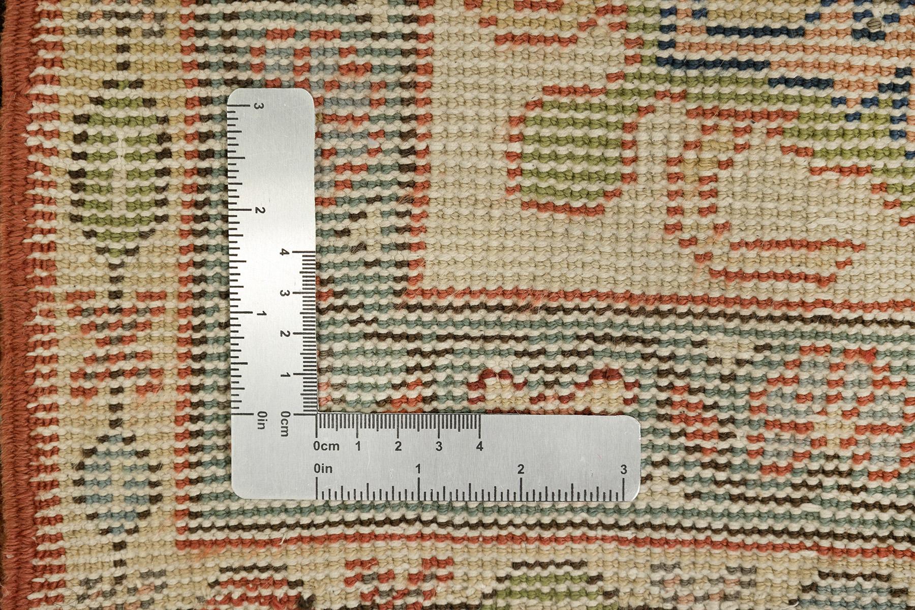 Antiker türkischer Sultanabad Rugs, handgeknüpft, 13.0x9.7 ft  - Rot, Elfenbein & Blau im Angebot 1