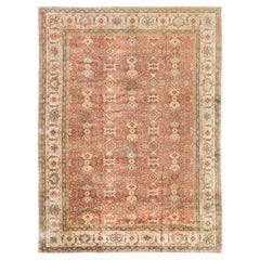 Antiker türkischer Sultanabad Rugs, handgeknüpft, 13.0x9.7 ft  - Rot, Elfenbein & Blau