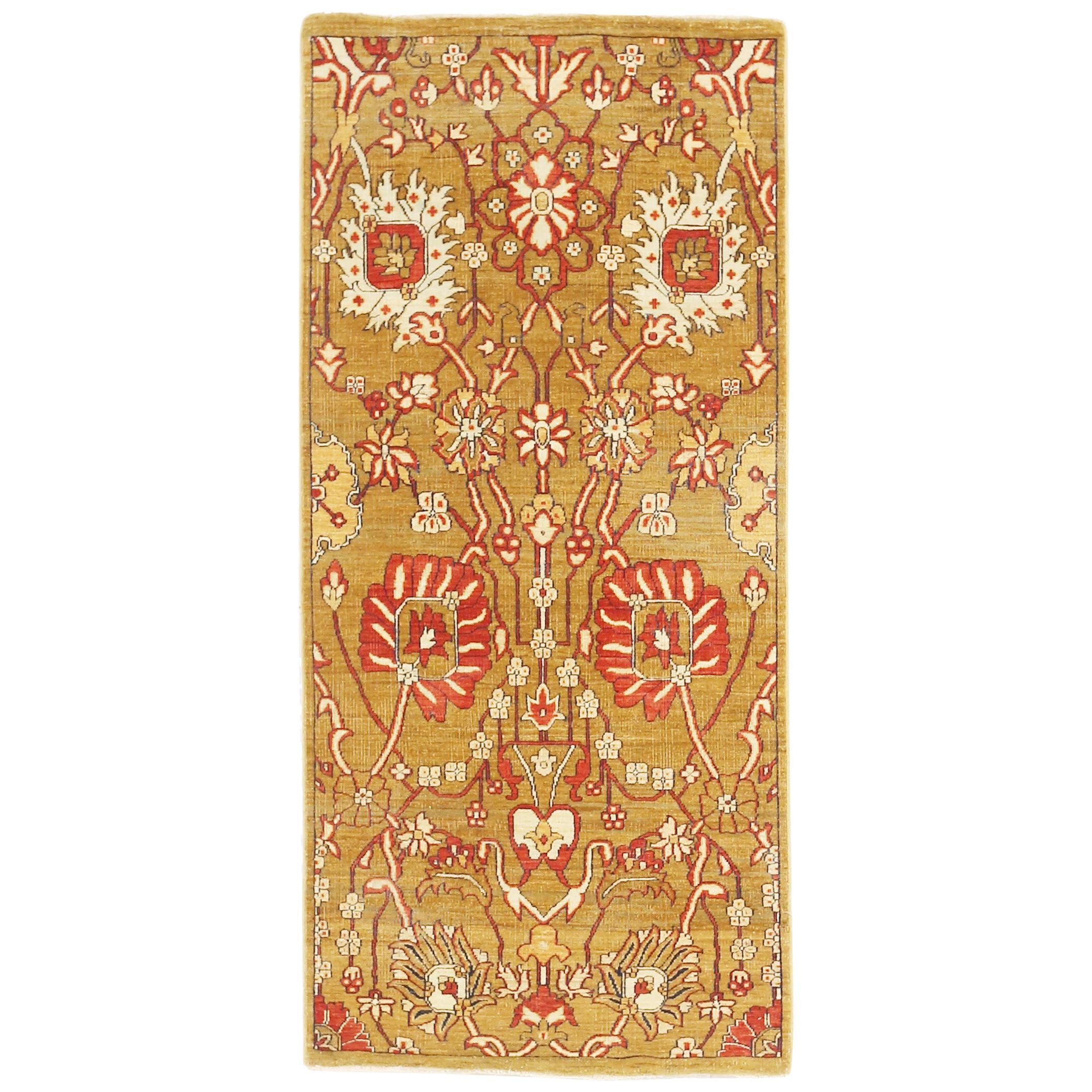 Antique Turkish Tabriz Rug with Red and White Floral Motifs For Sale