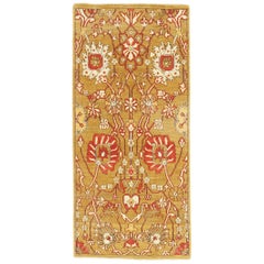 Antique Turkish Tabriz Rug with Red and White Floral Motifs