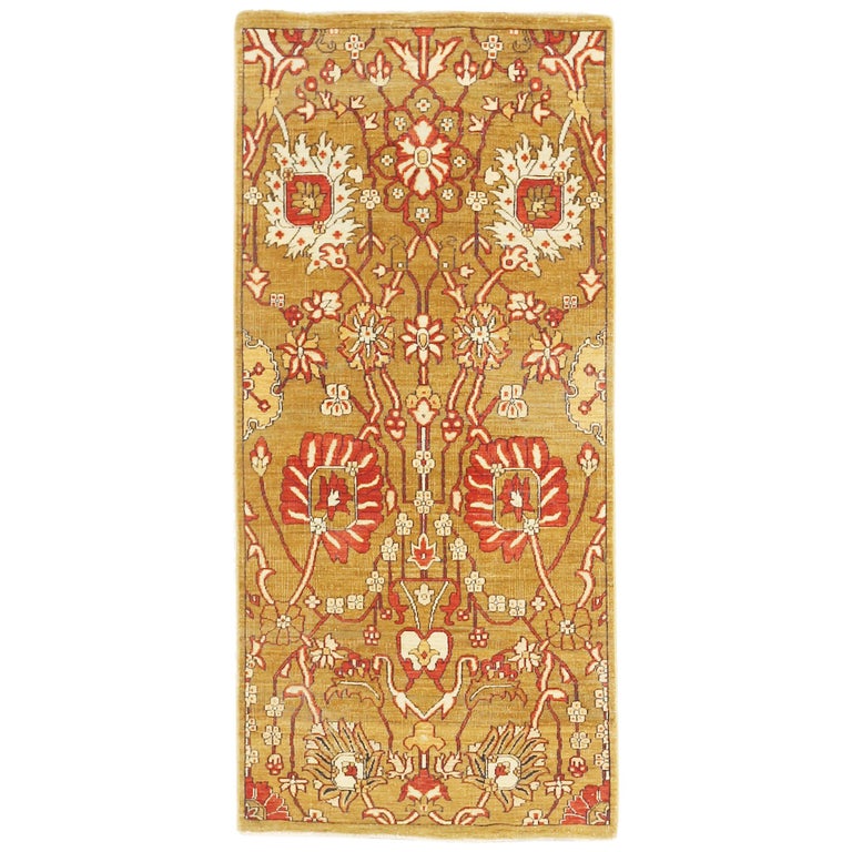Antique Turkish Tabriz Rug with Red and White Floral Motifs For Sale