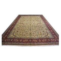 Antique Persia Tabriz Wool 12x17 Red, Brown, Blue & Ivory Handmade Area Rug