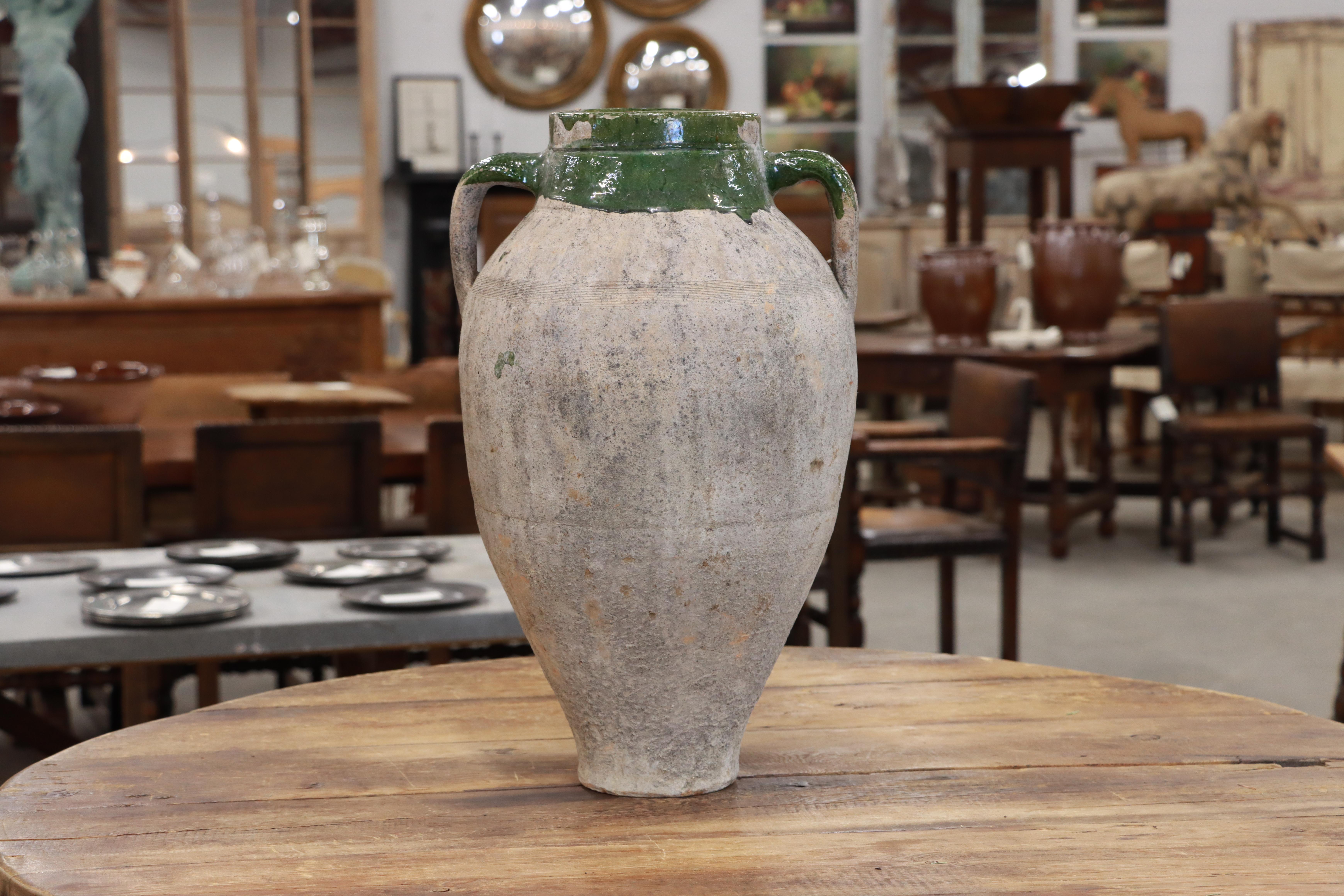 Antique Turkish Terracotta Olive Oil Pot In Good Condition In Calgary, Alberta