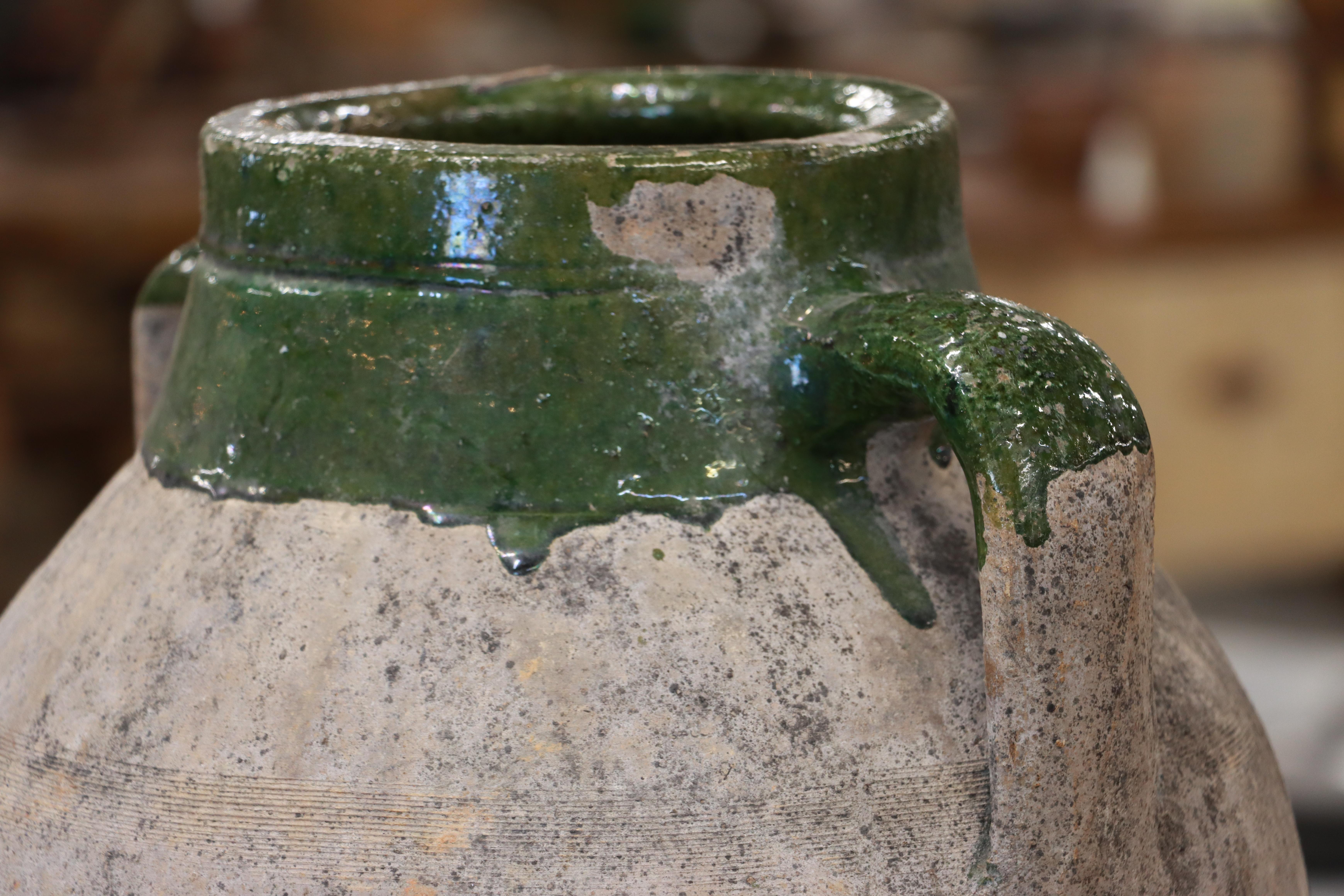 19th Century Antique Turkish Terracotta Olive Oil Pot