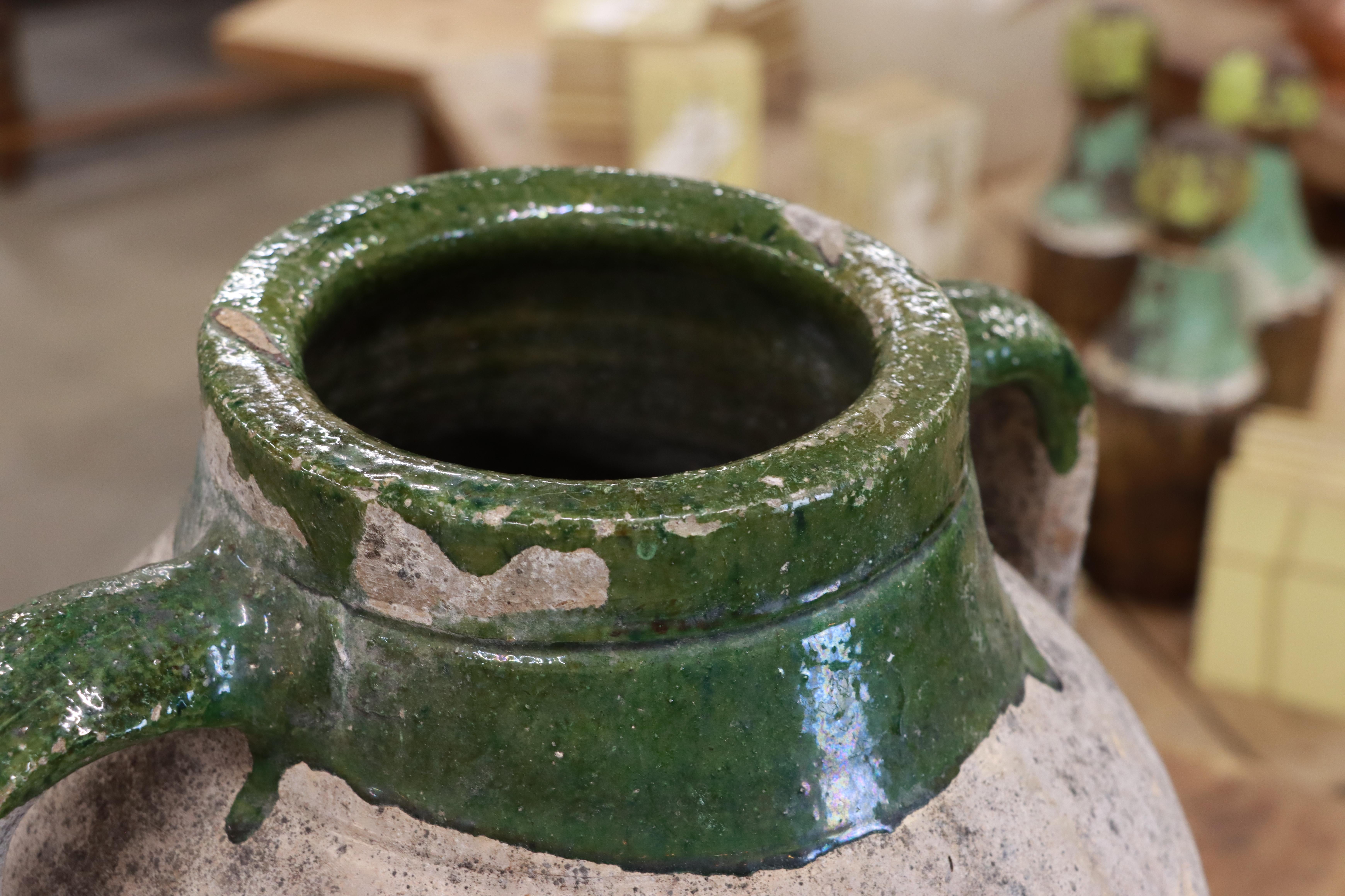 Argile Antique pot à huile d'olivier turc en terre cuite en vente