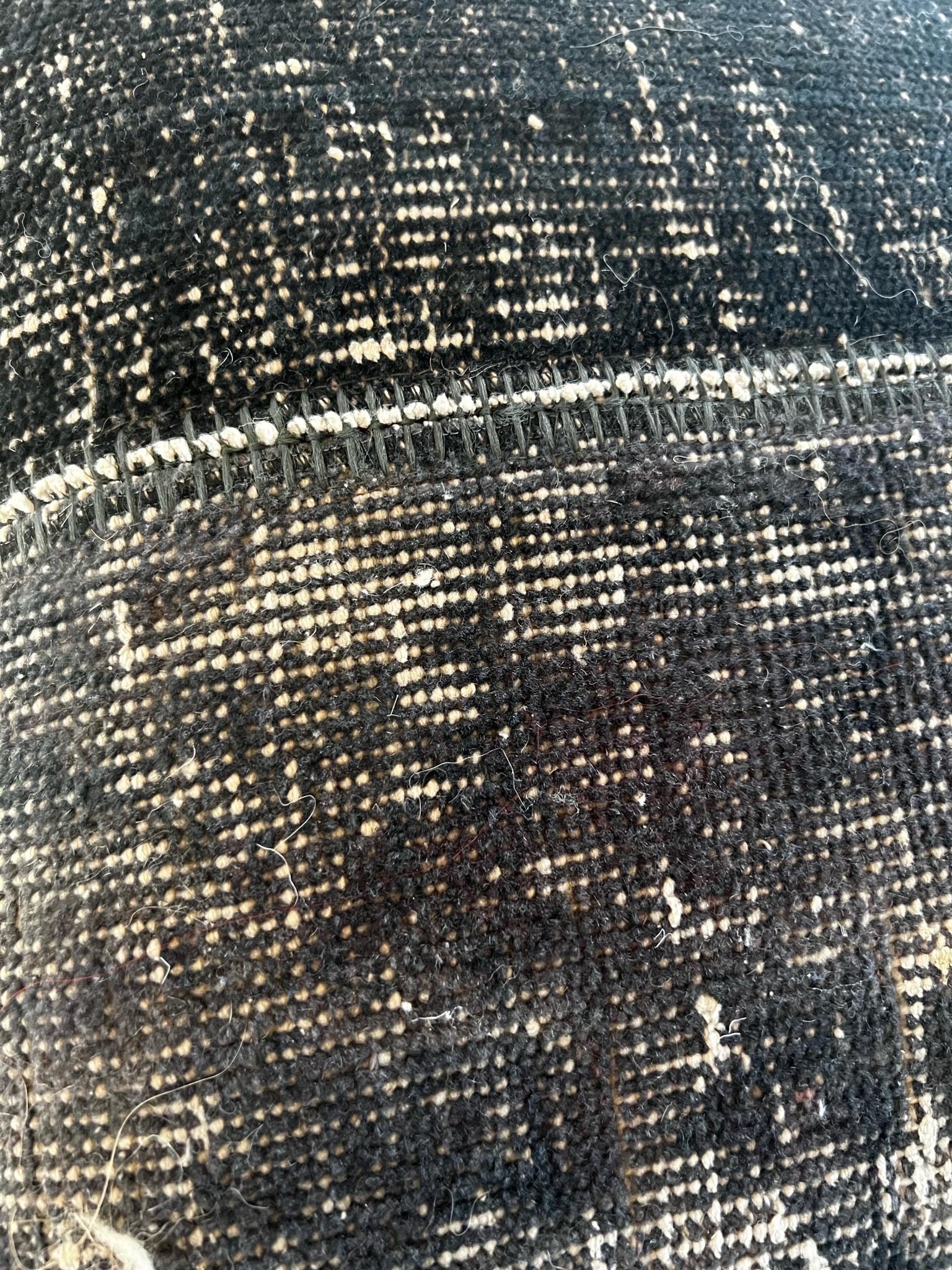 20th Century Antique Turkish Textile (black) Ottoman/Footstool/Pouf 