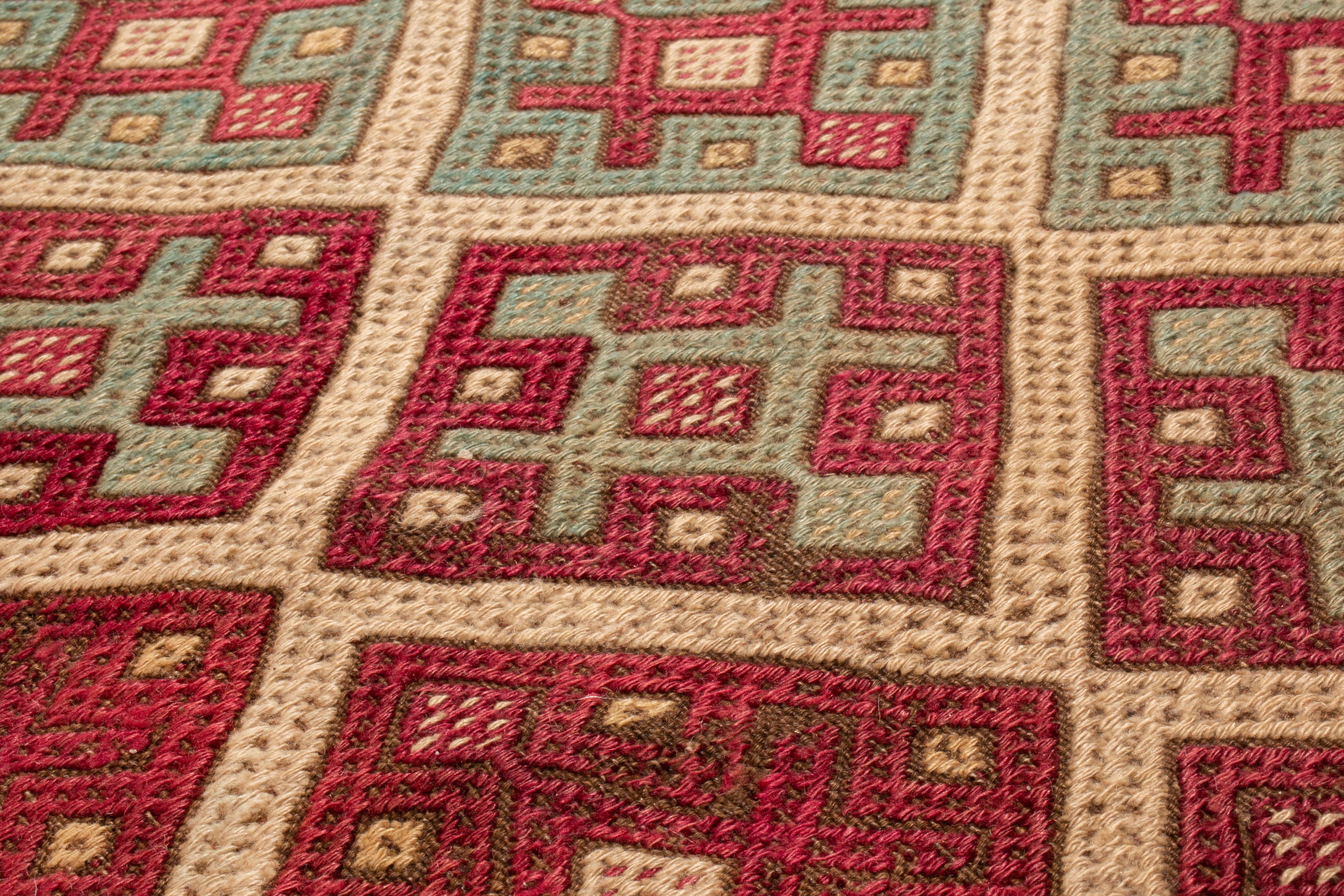Antique Turkish Transitional Red and Blue Wool Kilim by Rug & Kilim In Good Condition For Sale In Long Island City, NY