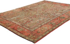 Rooted in Reverence: Rare Antique Turkish Oushak Rug with Tree of Life Motif
