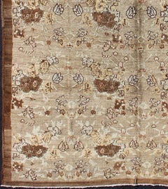 Antique Turkish Tulu Rug with Soft Beige, Warm Brown, and Cream Accents