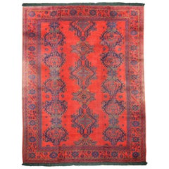 Antiker türkischer handgewebter Ushak-Teppich aus roter orientalischer Wolle