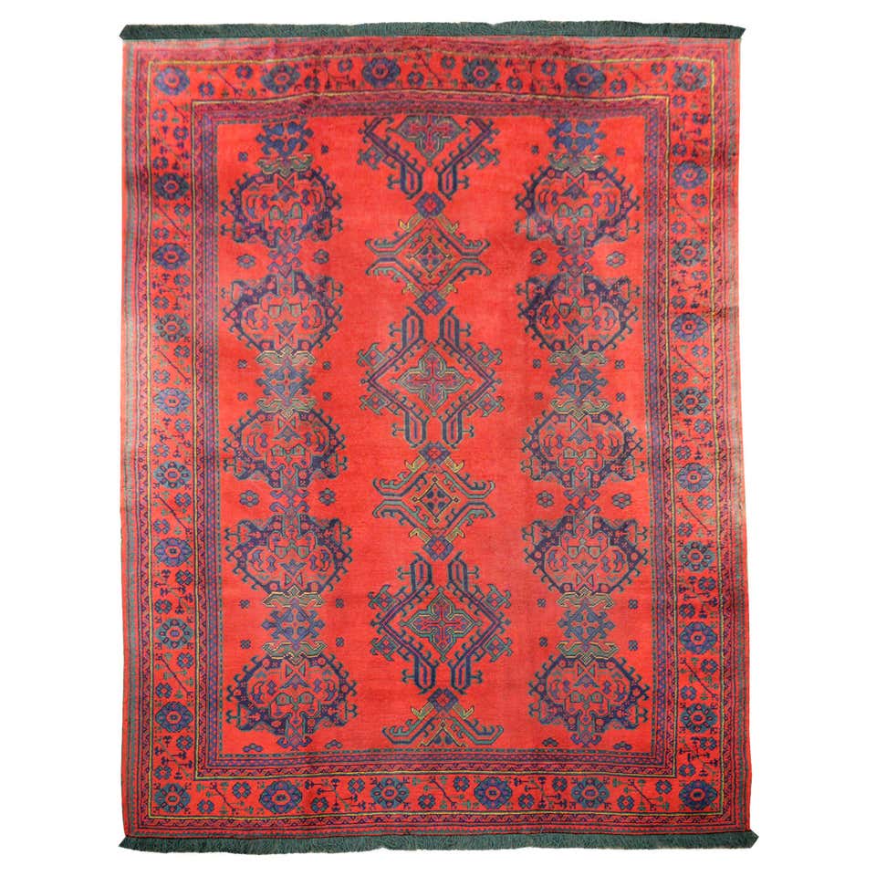 19th Century Antique Turkish Ushak Oriental Rug For Sale at 1stDibs