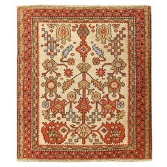 Alfombra turca antigua Ushak -Tamaño: 1,20 m x 1,20 m