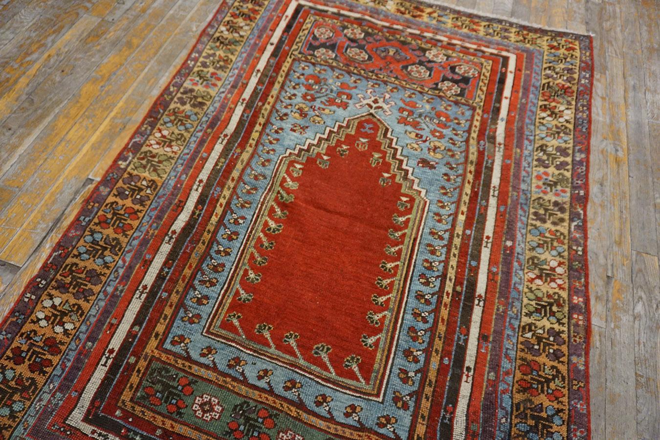 Mid 19th Century Turkish Kirshehir Prayer Rug ( 3'8