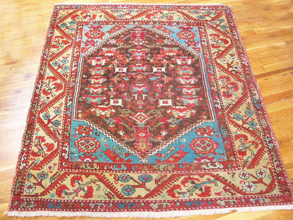 Hand-Knotted Early 19th Century Turkish Anatolian Kula Carpet ( 4'6
