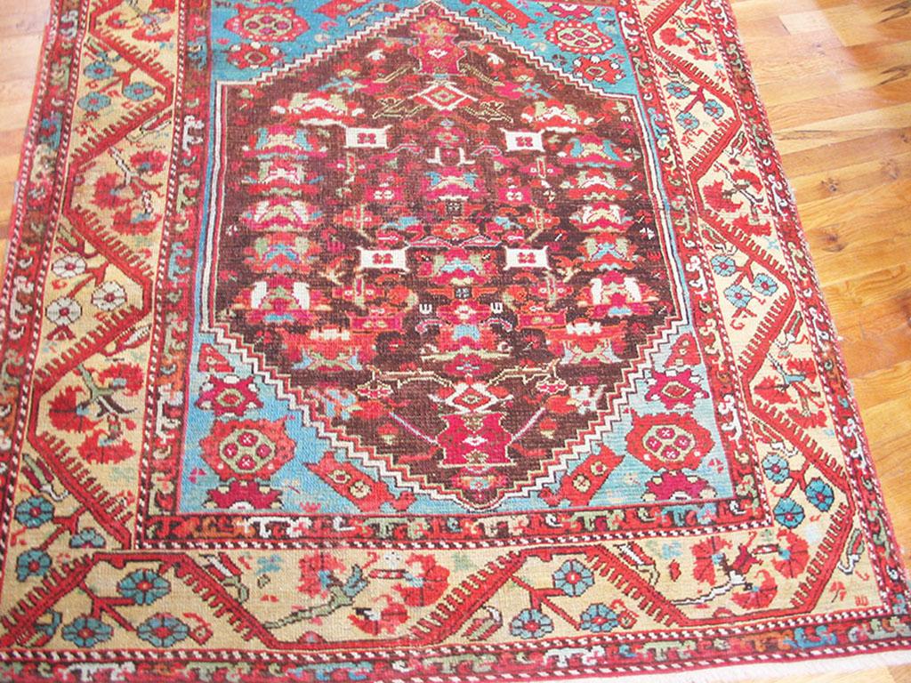 Wool Early 19th Century Turkish Anatolian Kula Carpet ( 4'6
