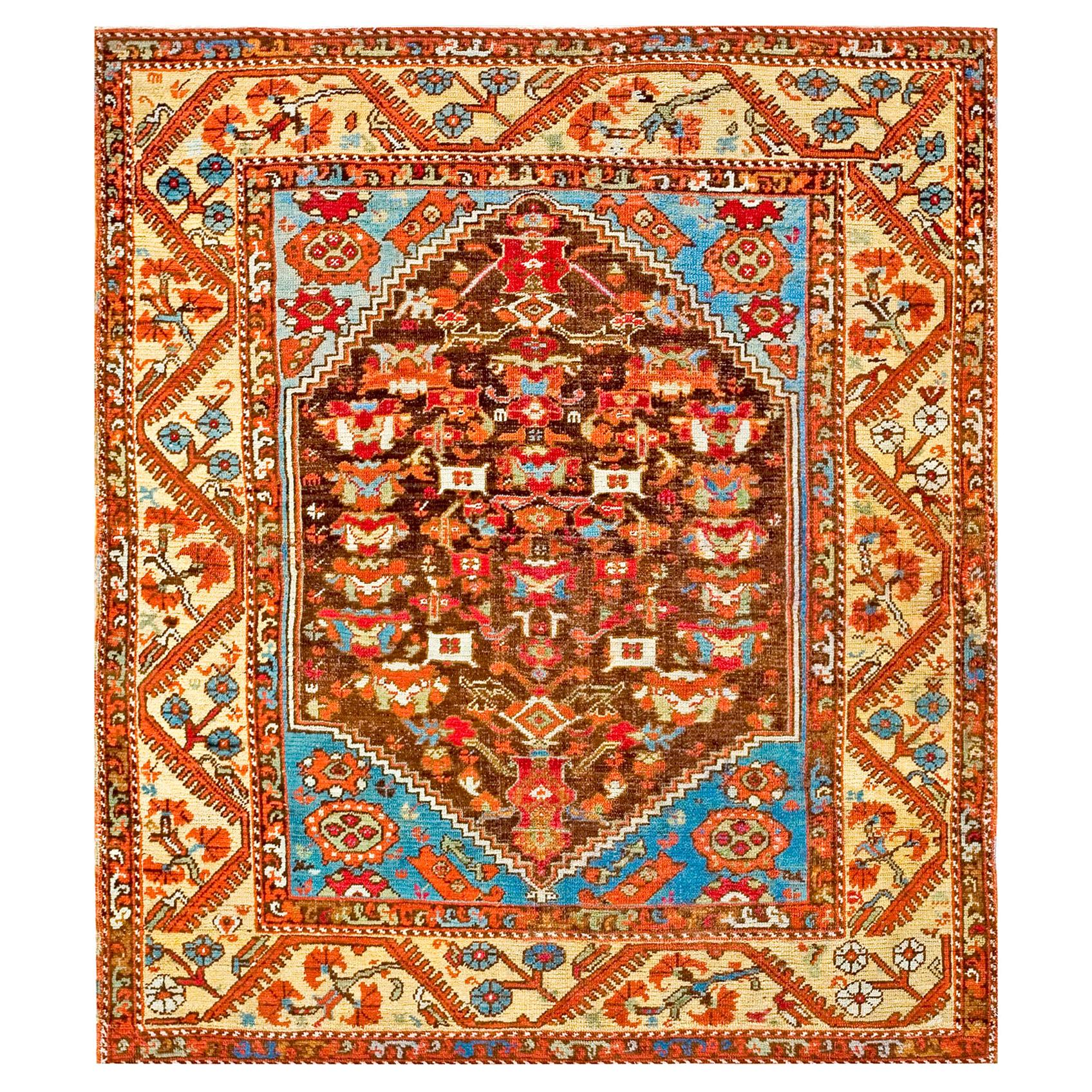 Early 19th Century Turkish Anatolian Kula Carpet ( 4'6" x 5'2" - 137 x 158 ) For Sale