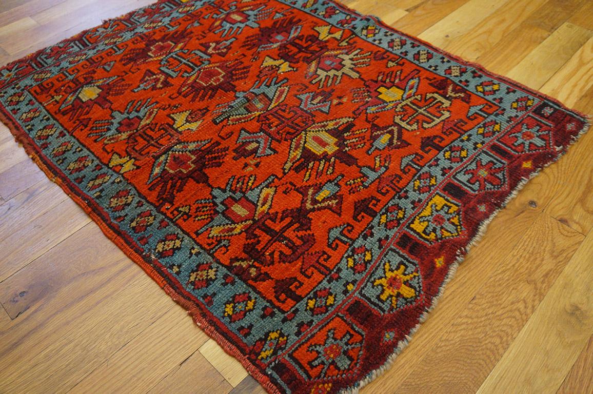 Hand-Knotted Antique Turkish Village Rug 2' 0