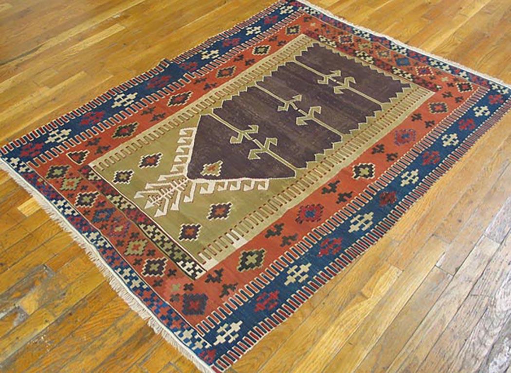 Antique Turkish Village Rug In Good Condition For Sale In New York, NY