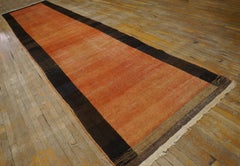 1950s Orange Open Field Vintage Turkish Anatolian Runner Carpet Modern Rug