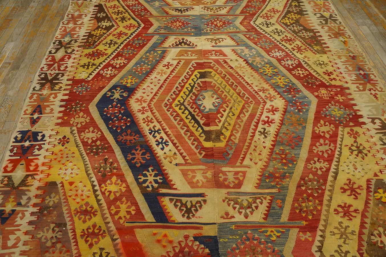 Türkischer Flachgewebe-Teppich aus der Mitte des 20. Jahrhunderts ( 6'2
