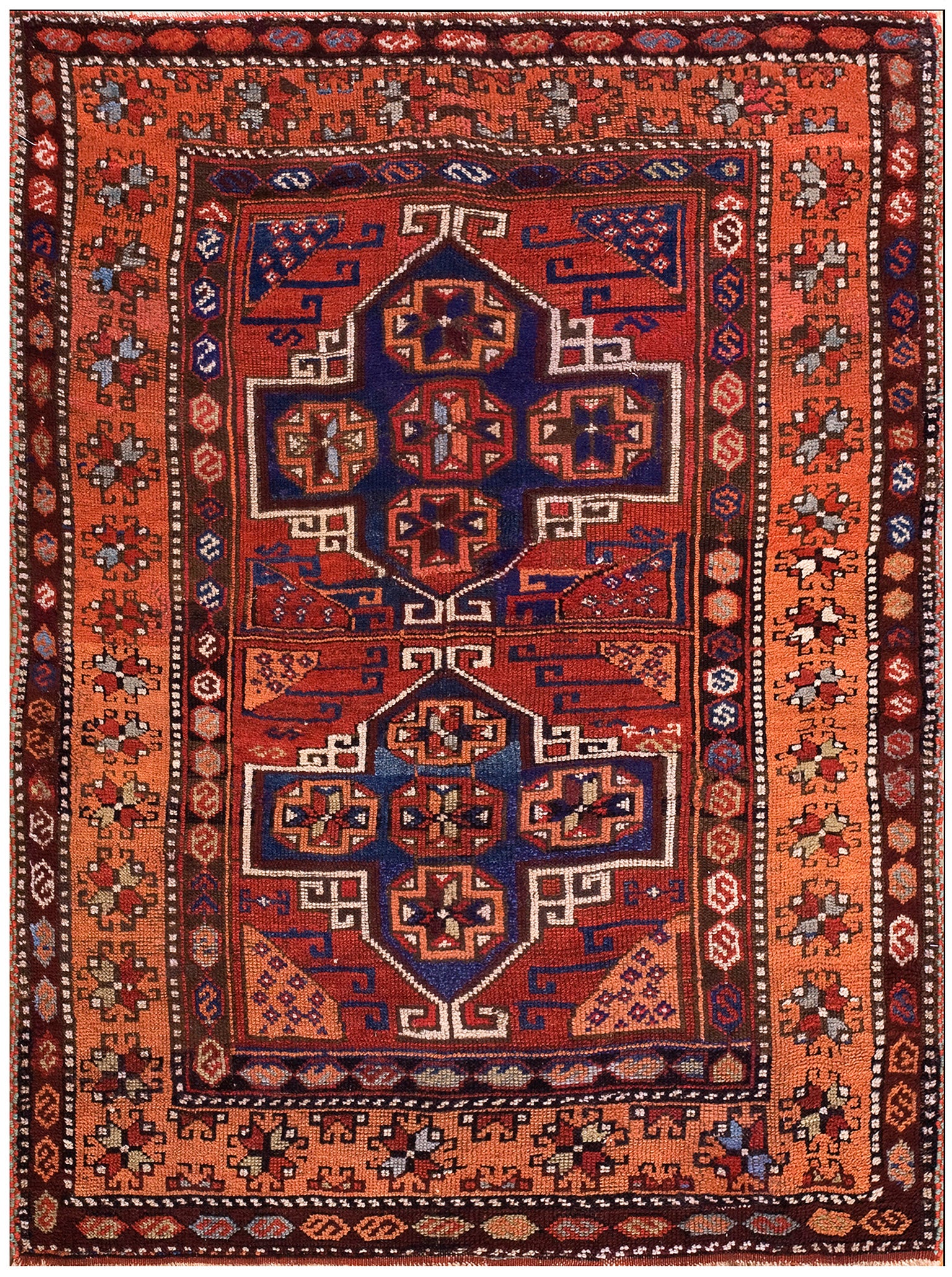 19th Century Turkish Anatolian Yuruk Carpet ( 4'3" x 5'6" - 130 x 168 ) For Sale