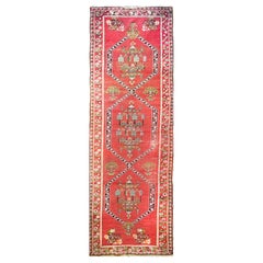Antique Turkish Village Runner, 3'6" × 10'10"